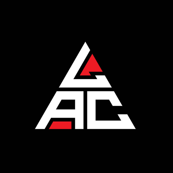 LAC треугольник буквы логотип с треугольной формой. Монограмма дизайна логотипа треугольника ЛАК. Шаблон логотипа треугольника LAC с красным цветом. Треугольный логотип LAC Простой, элегантный и роскошный логотип. - Вектор,изображение