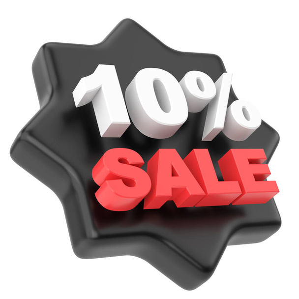 3D ten percent sale. 10% sale. Sale badge. - Photo, Image