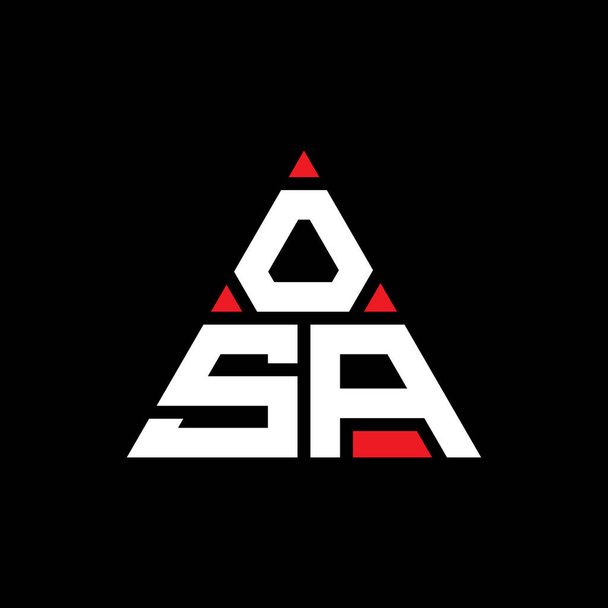 OSA triangolo lettera logo design con forma a triangolo. Monogramma di progettazione logo triangolo OSA. Modello di logo vettoriale a triangolo OSA con colore rosso. Logo triangolare OSA Logo semplice, elegante e lussuoso. - Vettoriali, immagini