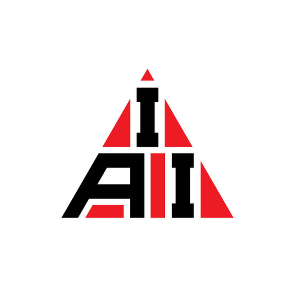 IAI háromszög betű logó design háromszög alakú. IAI háromszög logó design monogram. IAI háromszög vektor logó sablon piros színű. IAI háromszög logó Egyszerű, elegáns és fényűző logó. - Vektor, kép