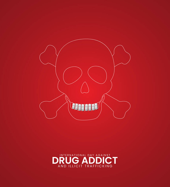 Internationale dag tegen drugsverslaafde. 3D Illustratie - Vector, afbeelding