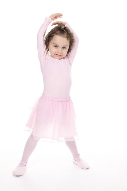 little girl balerina dancer isolated on white background - Foto, Imagem
