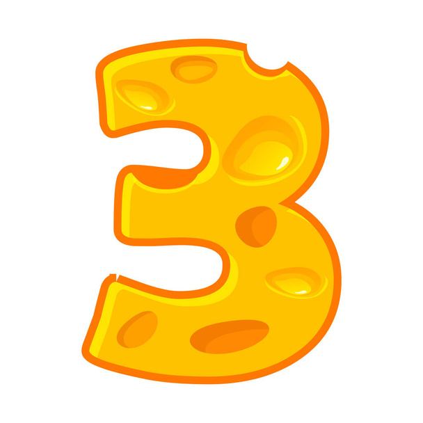 Cheese number 3. Three font kids number. Figure 3, similar  JPG copy - Fotó, kép