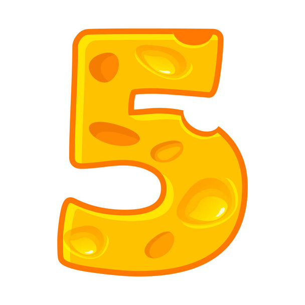 Cheese number 5. Five font kids number. Figure 5, similar  JPG copy - Valokuva, kuva