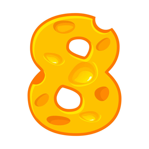 Cheese number 8. Eigh font kids number. Figure 8, similar  JPG copy - Photo, Image