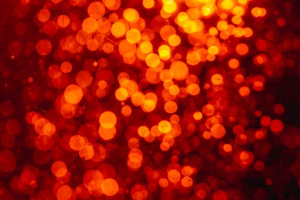 Abstract red winter bokeh defocused background - Photo, Image