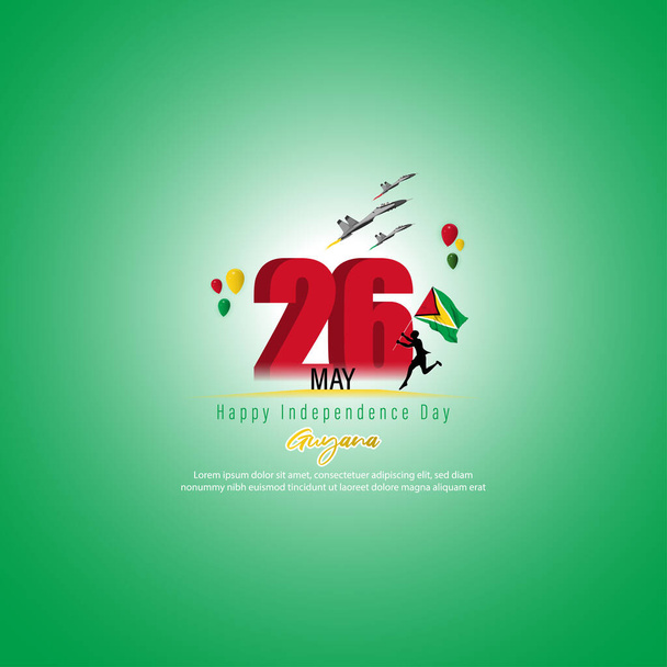 Vektorová ilustrace pro Happy Independence Day Guyana - Vektor, obrázek