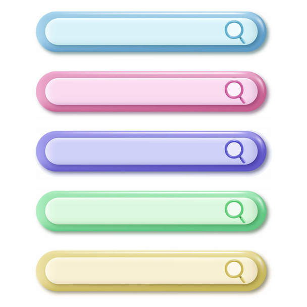 Set of search bar design elements. Navigation and search concept. Vector illustration - Vettoriali, immagini