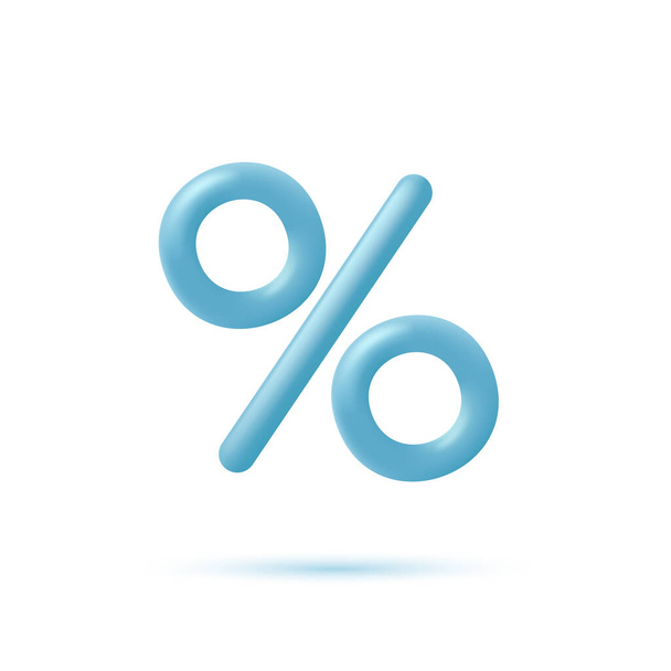 3d sinal por cento. Percentagem, desconto, venda, conceito de promoção. Ilustração vetorial - Vetor, Imagem