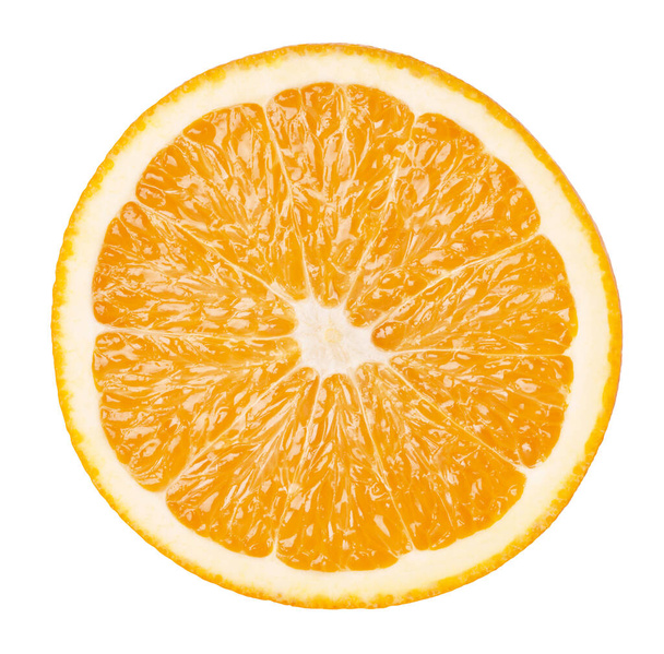Slice of orange fruit isolated on white - Foto, imagen