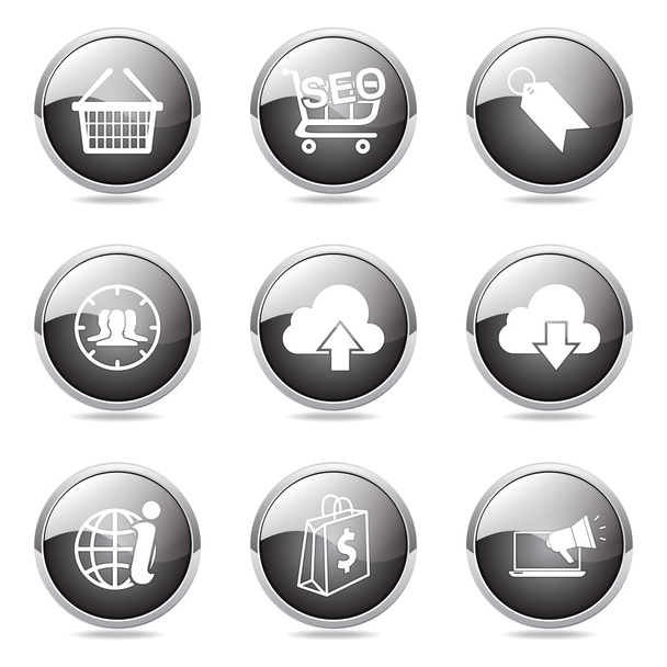 SEO Internet Sign Button Icon - Vector, Imagen