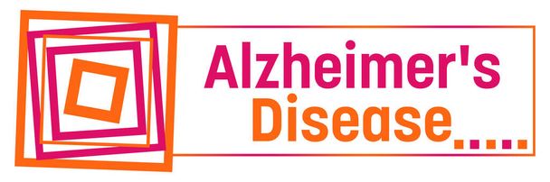 Текст болезни Альцгеймера написан на розовом оранжевом фоне. - Фото, изображение