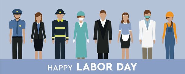 happy labor day 1 may worker different professional groups vector illustration EPS10 - Vector, Image