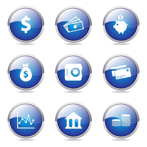 Financial Banking Button Icon - Vektor, obrázek