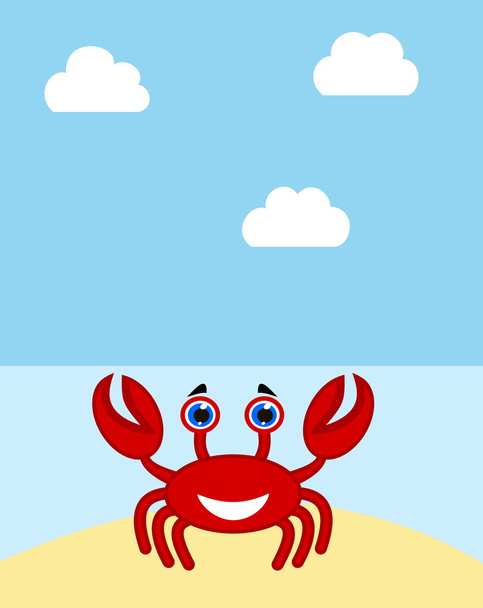 A crab on a paradise beach - Vector, Image