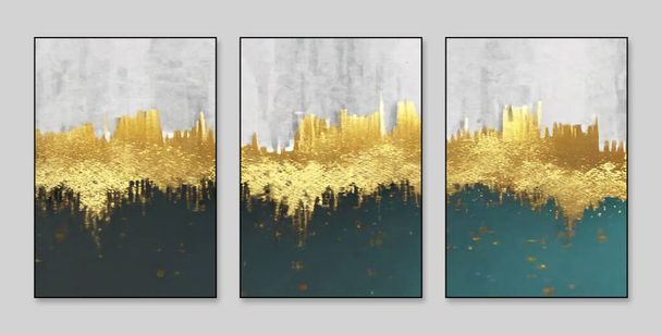 Abstract art background. A set of three abstract painting background wall for decoration, texture and bright color. Contemporary art. Works of art. The spots of paint. The paint brush. Modern art - Photo, Image
