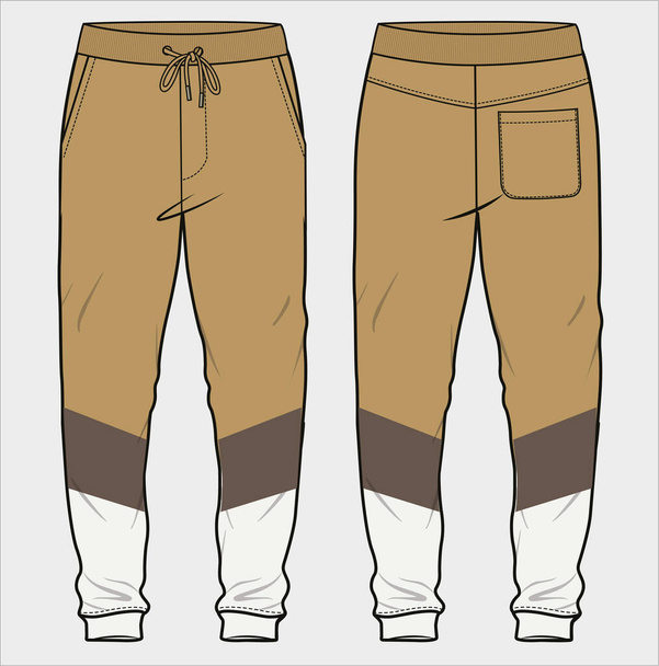 FRENCH TERRY CUT AND SEW JOGGERS FOR MEN AND TEEN BOYS IN EDITABLE VECTOR FILE - ベクター画像