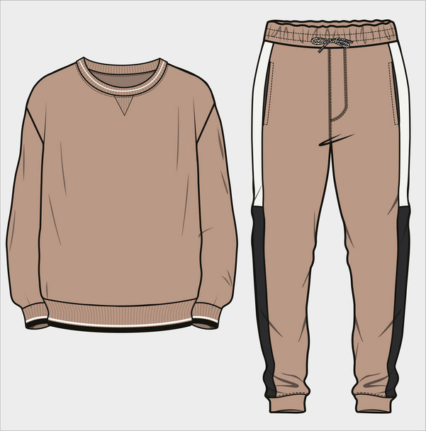 JOGGER AND SWEAT SHIRT SET FOR MEN AND TEEN BOYS IN EDITABLE VECTOR FILE - Διάνυσμα, εικόνα