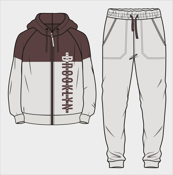 JOGGER AND SWEAT SHIRT SET FOR MEN AND TEEN BOYS IN EDITABLE VECTOR FILE - ベクター画像