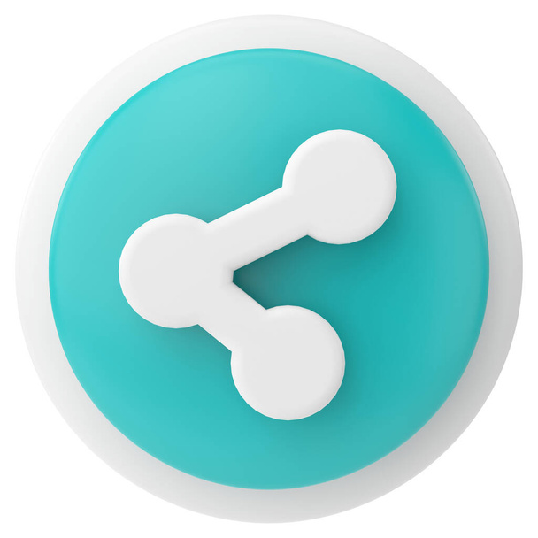 Share icon. Share button. 3D illustration. - Foto, afbeelding