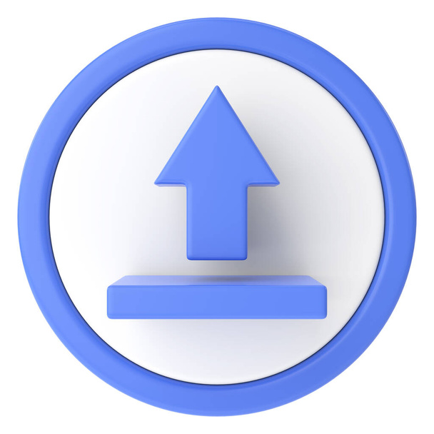 Upload button. Upload icon. 3D illustration. - Φωτογραφία, εικόνα