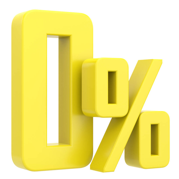 3D 0%. Zero percent installment. 3D illustration. - Photo, Image