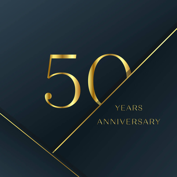 50 letnia rocznica Logo, Złoty Kolor, Wektor Szablon Element projektu na urodziny, zaproszenie, ślub, jubileusz i kartka okolicznościowa ilustracja - Wektor, obraz
