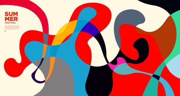 Vector colorful fluid abstract background for summer banner design - Vetor, Imagem