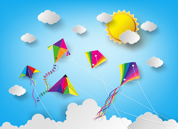 kite on sky - Vector, Image