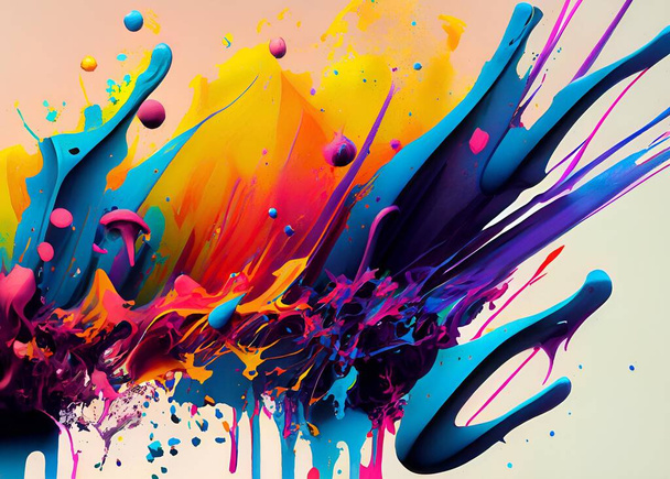 барвисті бризки фарби на нейтральному фоні, абстрактне мистецтво
  - Фото, зображення