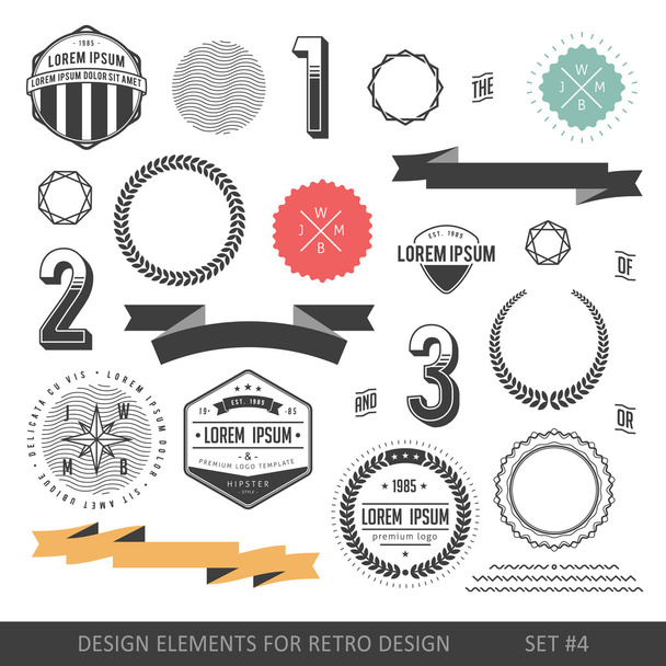 Hipster style infographics elements set for retro design. With r - Vetor, Imagem