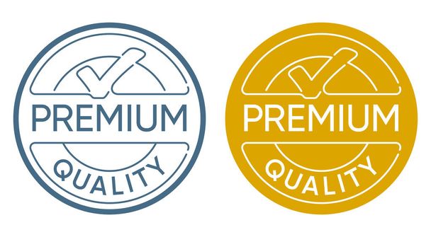 Premium quality flat sticker - for best selling or warranty certified products and goods - isolated vector icon - Vector, Image
