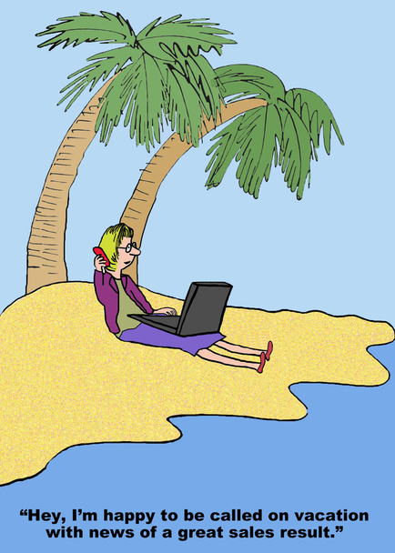 Sales report on vacation - Vector, Image