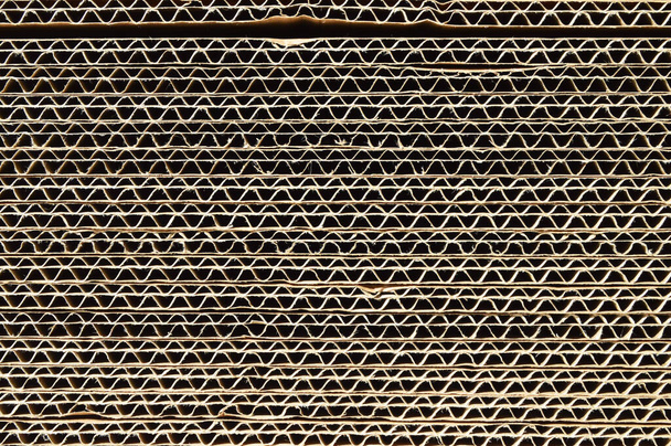 Brown and beige colored corrugated cardboard detail, very suitable for background - Photo, Image