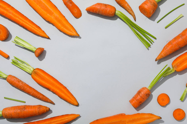 Fresh carrot, concept of harvest, space for text - Fotoğraf, Görsel