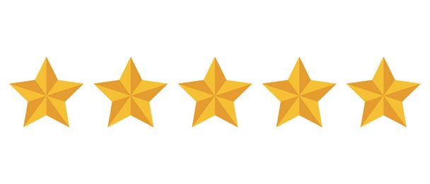 five stars rating button for experience reviews on application or website ,stars rating icon vector - Vecteur, image