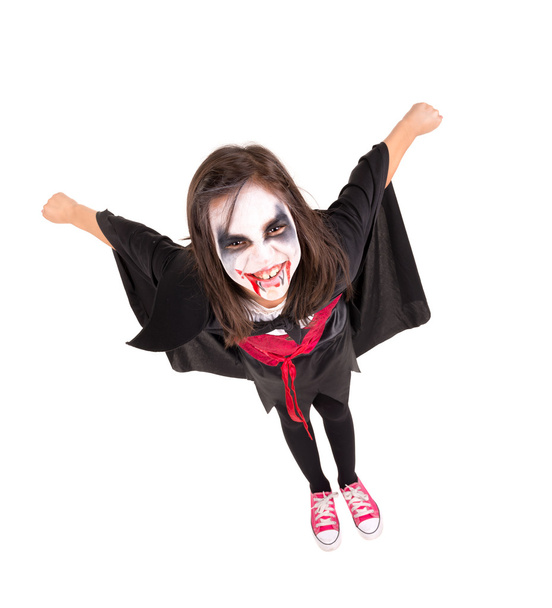 Girl in Halloween vampire costume - 写真・画像