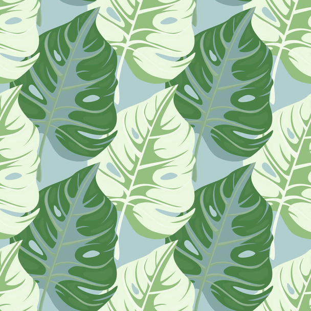 Стилизованный тропический узор, цветочный фон пальмовых листьев. Абстрактная экзотическая растительность бесшовная картина. Обои из ботанических листьев. Дизайн для одежды, текстильная печать, обертка, обложка. Векторная иллюстрация - Вектор,изображение