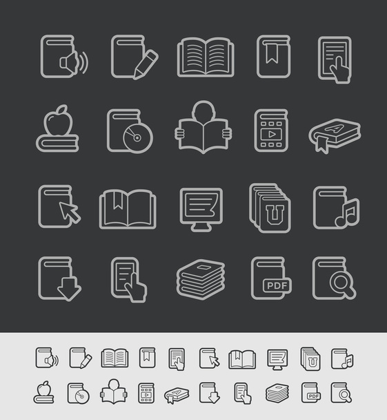 Book Icons -- Black Line Series - Vector, Image