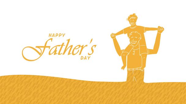 Happy father's day greeting animation. Motion text template with yellow color. Animated father's day background. - Вектор, зображення
