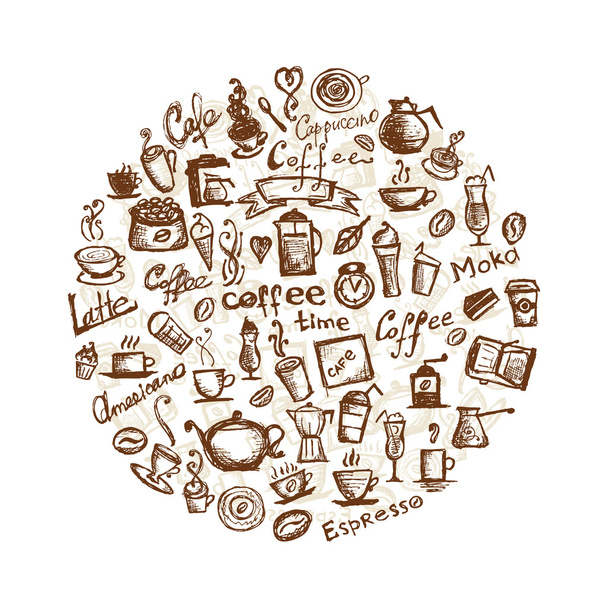 Coffee time, design elements - Vetor, Imagem