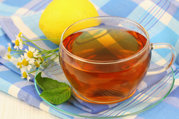 Tea, chamomile, mint and lemon - Photo, Image