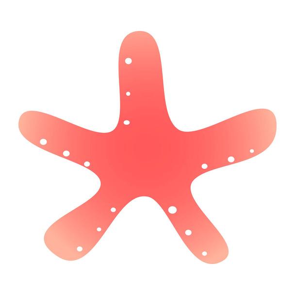 A cartoon starfish isolated on a white background in a beach summer theme, Sticker illustration - 写真・画像