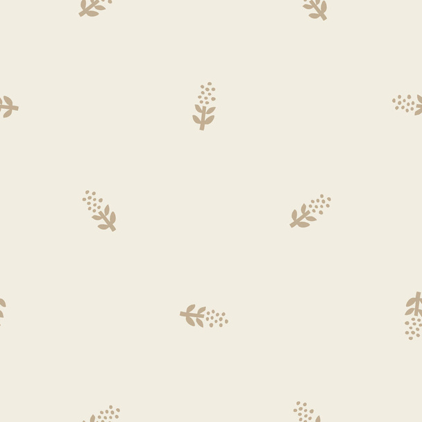 Scandi style floral motif vectoriel sans couture. Toile de fond graphique linotype organique feuilleté fantaisiste - Vecteur, image