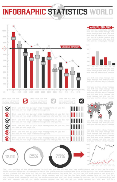Webové stránky Infographic červená - Vektor, obrázek
