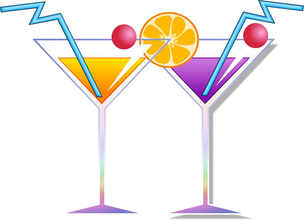 Cocktail juoda hedelmämehua tasainen muotoilu tyyliin
. - Valokuva, kuva