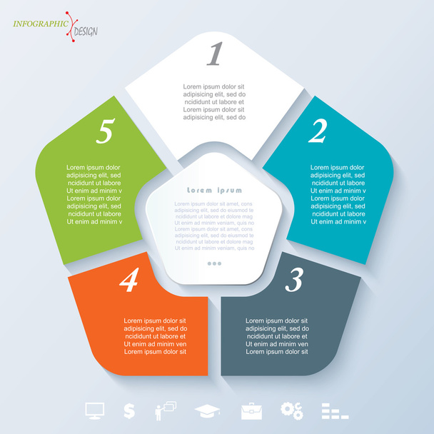 Infographic template for business project or presentation with f - Vetor, Imagem