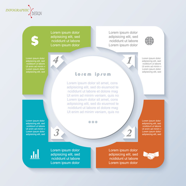 Vector template infographic for business project or presentation - Διάνυσμα, εικόνα