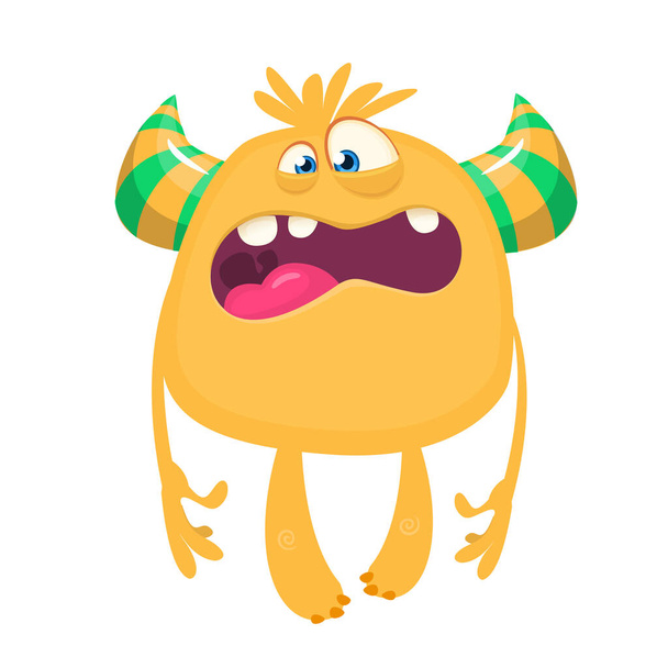 Funny cartoon monster. Vector illustration of cute monster character - Vektor, kép