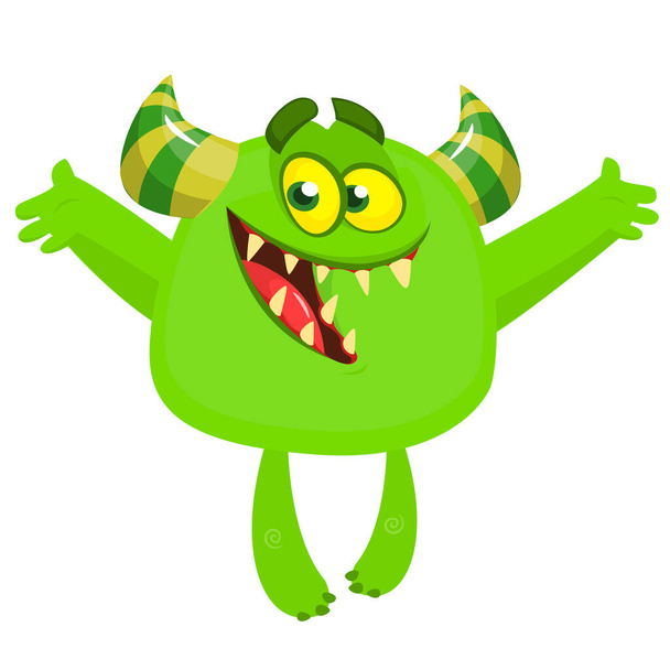 Funny cartoon monster. Vector illustration of cute monster character - ベクター画像